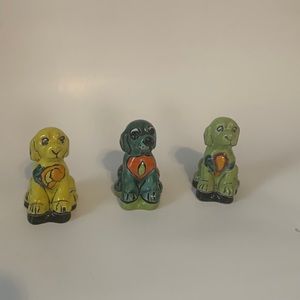 New set of 3 doggies with bright colors for any accent to a room or table